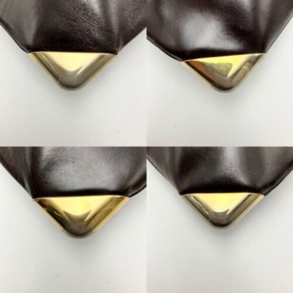 RARE Vintage Dior Brown Leather 2-way Shoulder Bag w Brown Trotter Print - Picture 5 of 10